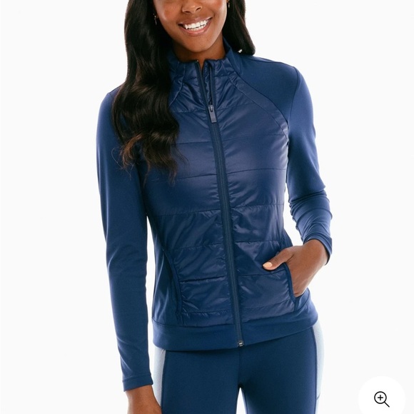 Southern Tide Josette Mixed Media Full Zip Athletic Jacket - Picture 1 of 12